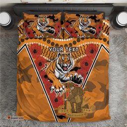 Custom Wests Tigers Rugby ANZAC Bedding Set Aboriginal and Army Patterns