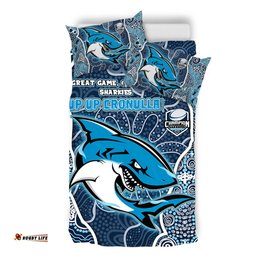 Cronulla-Sutherland Sharks Grand Final Custom Bedding Set - Custom Sharks Painting Bedding Set