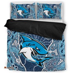 Cronulla-Sutherland Sharks Grand Final Custom Bedding Set - Custom Sharks Painting Bedding Set