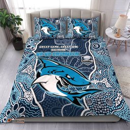 Cronulla-Sutherland Sharks Grand Final Custom Bedding Set - Custom Sharks Painting Bedding Set