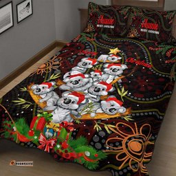 Aboriginal Christmas Bedding Set - Aussie Koala Christmas Tree with Aboriginal Inspired Bedding Set