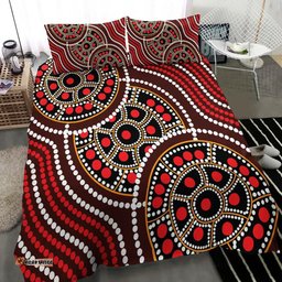 Australia Aboriginal Inspired Bedding Set - Aboriginal Inspired Tortoiseshell Dot Art Panting