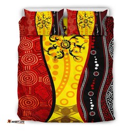 Australia Aboriginal Inspired Bedding Set - Dreamtime Koori Dot Acrylic Paint