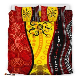 Australia Aboriginal Inspired Bedding Set - Dreamtime Koori Dot Acrylic Paint