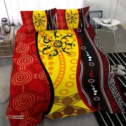 Australia Aboriginal Inspired Bedding Set - Dreamtime Koori Dot Acrylic Paint