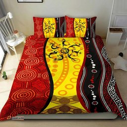 Australia Aboriginal Inspired Bedding Set - Dreamtime Koori Dot Acrylic Paint