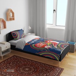 Custom NRL Roosters NAIDOC Week Bedding Set Keep The Fire Burning Indigenous Art
