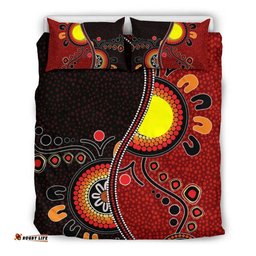 Australia Aboriginal Inspired Bedding Set - Australia Flag Dot Painting Art