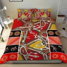 Australia Aboriginal Inspired Bedding Set - Kangaroo Dot Painting Patterns
