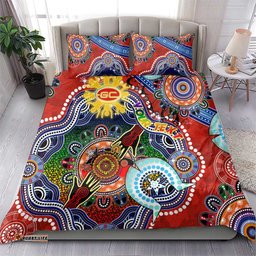 Custom NAIDOC Week 2024 Gold Coast Suns Bedding Set Australia Aboriginal Dot Painting DT02