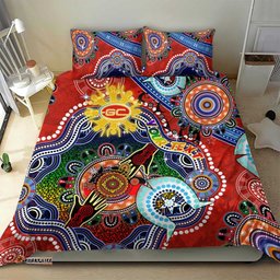 Custom NAIDOC Week 2024 Gold Coast Suns Bedding Set Australia Aboriginal Dot Painting DT02