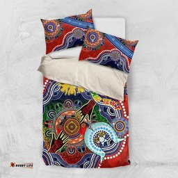 Custom NAIDOC Week 2024 Gold Coast Suns Bedding Set Australia Aboriginal Dot Painting DT02