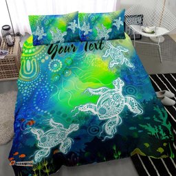[Custom] Australia Aboriginal Inspired Bedding Set - Indigenous Turtle Ocean Dot Painting Art