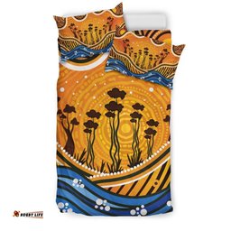 Australia Aboriginal Inspired Bedding Set - Boab Tree Dot Painting Art Vero2