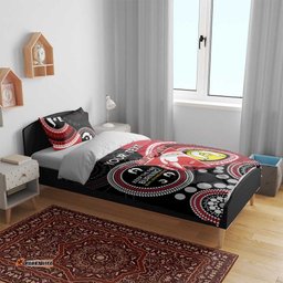 Custom AFL Swans NAIDOC Week Bedding Set Keep The Fire Burning Indigenous Art