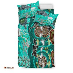 Australia Aboriginal Inspired Bedding Set - Aboriginal Inspired Sea and Life
