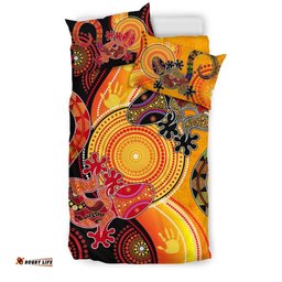 Australia Aboriginal Inspired Bedding Set - Couple Aboriginal Inspired Lizards