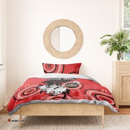 Custom NRL Dragons NAIDOC Week Bedding Set Keep The Fire Burning Indigenous Art