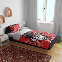 Custom NRL Dragons NAIDOC Week Bedding Set Keep The Fire Burning Indigenous Art