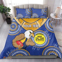 Custom AFL Eagles NAIDOC Week Bedding Set Keep The Fire Burning Indigenous Art