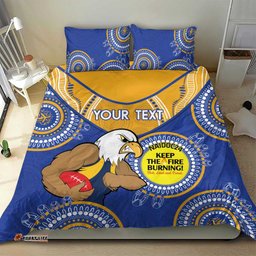 Custom AFL Eagles NAIDOC Week Bedding Set Keep The Fire Burning Indigenous Art
