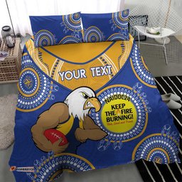 Custom AFL Eagles NAIDOC Week Bedding Set Keep The Fire Burning Indigenous Art