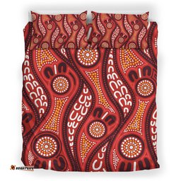 Australia Aboriginal Inspired Bedding Set - Indigenous Art Aboriginal Inspired Dot Painting Style 4