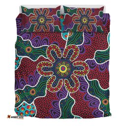 Australia Aboriginal Bedding Set - Aboriginal Dot Art Color Inspired Bedding Set