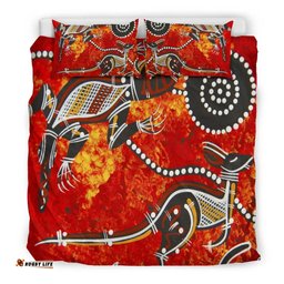 Australia Bedding Set - Aboriginal Inspired Crocodile And Kangaroo