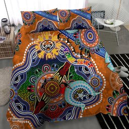 Personalised Tigers NAIDOC Week 2024 Bedding Set Australia Aboriginal Dot Painting DT02