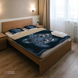 Australia Aboriginal Inspired Bedding Set - Indigenous Turtle Ver04