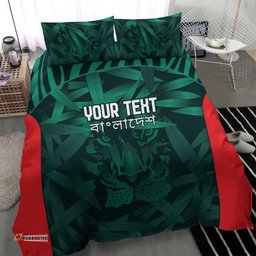 Royal Bengal Tiger Bangladesh Cricket Custom Bedding Set The Red and Green Version
