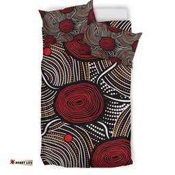 Australia Aboriginal Inspired Bedding Set - Indigenous Symbol Dot Painting Art Ver 11