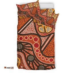 Australia Aboriginal Inspired Bedding Set -  Aboiginal Inspired Dot Painting Style