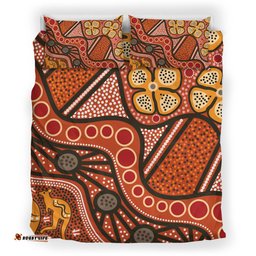 Australia Aboriginal Inspired Bedding Set -  Aboiginal Inspired Dot Painting Style