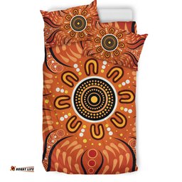 Australia Aboriginal Inspired Bedding Set - Aboriginal Connection Concept Artwork Color