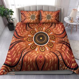Australia Aboriginal Inspired Bedding Set - Aboriginal Connection Concept Artwork Color