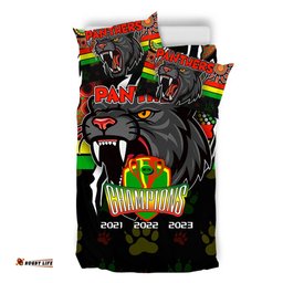 Penrith Panthers Bedding Set Talent Win Games But Teamwork And Intelligence Win Championships With Aboriginal Style