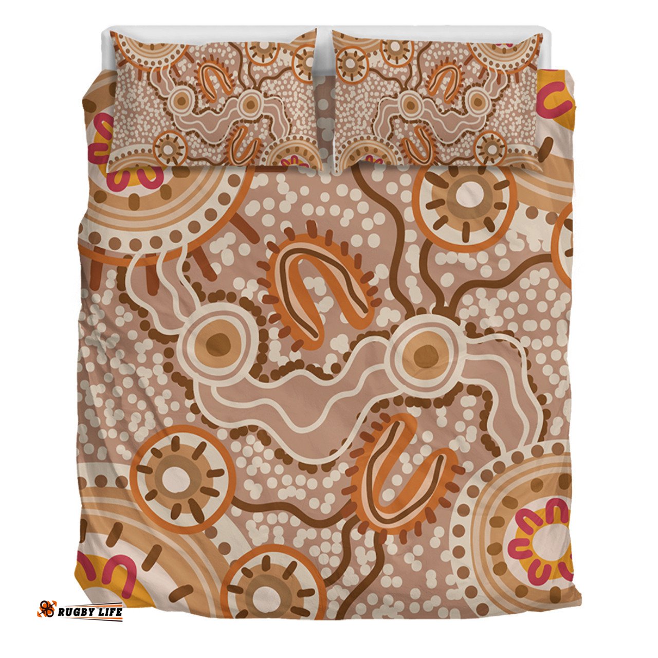 Australia Aboriginal Bedding Set - Aboriginal Dot Design Artwork Bedding Set