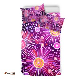 Australia Aboriginal Bedding Set - Beautiful Aboriginal Pastel Pink Style Bedding Set
