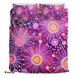 Australia Aboriginal Bedding Set - Beautiful Aboriginal Pastel Pink Style Bedding Set