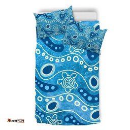 Australia Aboriginal Bedding Set - River With Aboriginal Dot Art Inspired Bedding Set