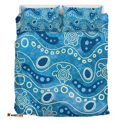 Australia Aboriginal Bedding Set - River With Aboriginal Dot Art Inspired Bedding Set