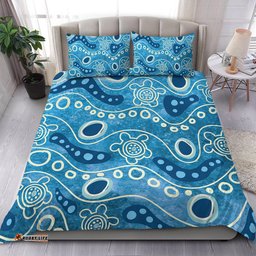 Australia Aboriginal Bedding Set - River With Aboriginal Dot Art Inspired Bedding Set