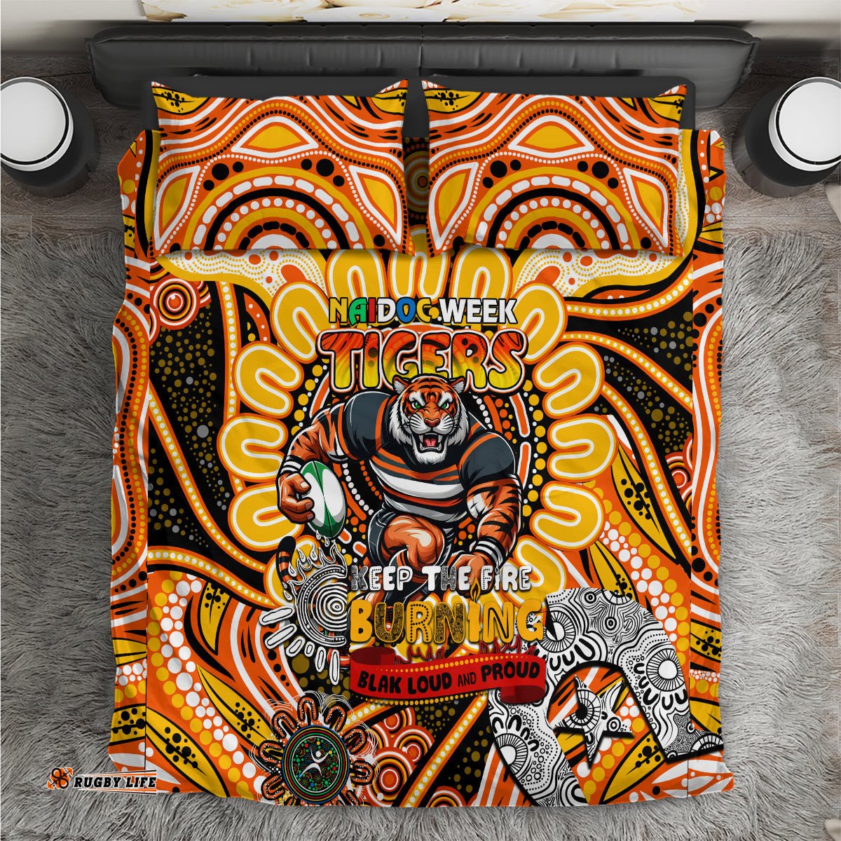 NAIDOC Week 2024 Tigers Bedding Set Mascot Rugby DT02