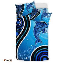 Australia Aboriginal Inspired Bedding Set - Dolphin And Aboriginal Inspired Dot Patterns