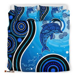 Australia Aboriginal Inspired Bedding Set - Dolphin And Aboriginal Inspired Dot Patterns