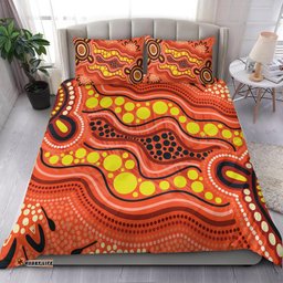 Australia Aboriginal Inspired Bedding Set - Aboriginal Inspired Dot Art Painting Ver 15