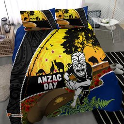 Warriors Rugby ANZAC Day Bedding Set New Zealand Wahs Tiki Mascot Rosemary Starry Night