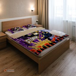 Melbourne Storm Anzac Aboriginal Inspired Bedding Set - Melbourne Storm with Remembrance Day Poppy Flower Bedding Set